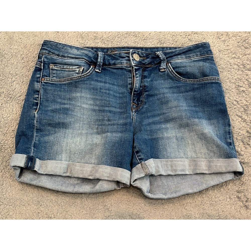 Mavi Marla Jean Shorts Womens 29 Dark Wash Blue Denim Cuffed Mid Rise Jorts